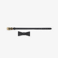 Charger l'image dans la visionneuse de la galerie, Leather bow for dog collar "Caviar" black, CHOUCHOÚ