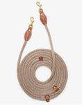Charger l'image dans la visionneuse de la galerie, Hands-Free Leather Dog Leash 3-in-1 – Black & Beige Rope | CHOUCHOÚ®