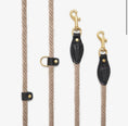 Charger l'image dans la visionneuse de la galerie, Hands-Free Leather Dog Leash 3-in-1 – Black & Beige Rope | CHOUCHOÚ®