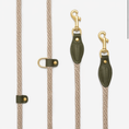 Charger l'image dans la visionneuse de la galerie, Hands-Free Leather Dog Leash 3-in-1 – Black & Beige Rope | CHOUCHOÚ®