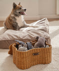 Bild in Galerie-Betrachter laden, Wicker toy basket with leather inserts, CHOUCHOÚ