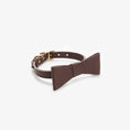Cargar la imagen en la vista de la galería, Leather dog collar "Caviar" XXS black with bow, CHOUCHOÚ