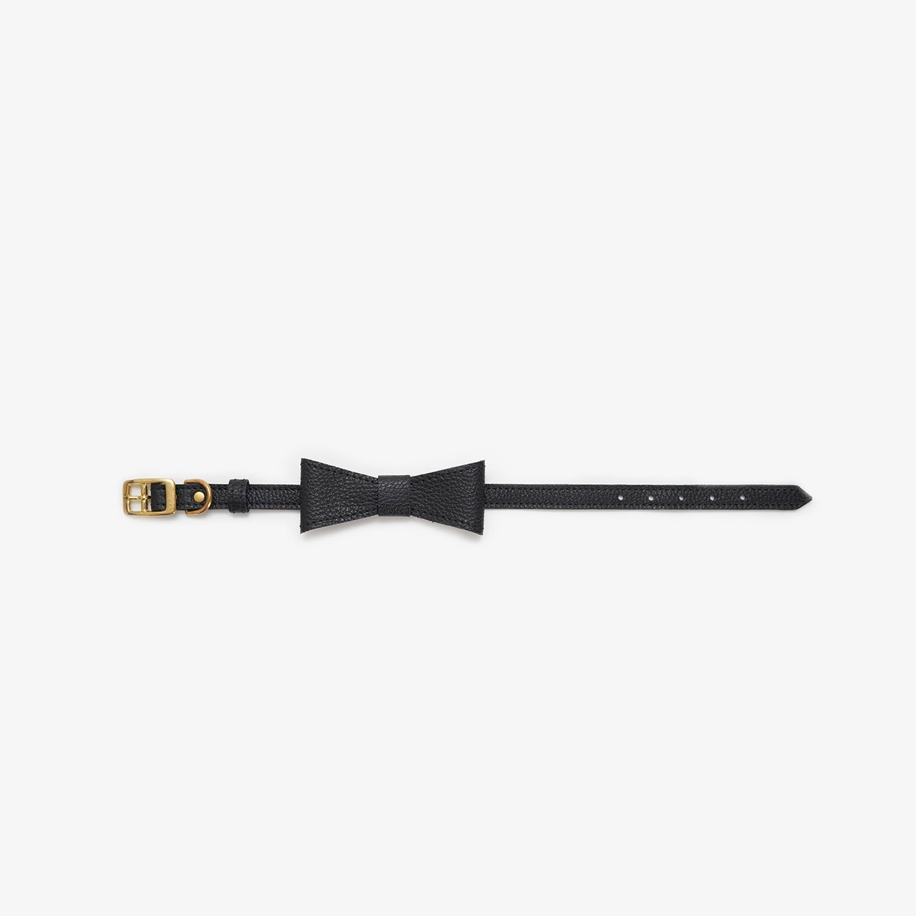 Leather bow for dog collar "Caviar" black, CHOUCHOÚ