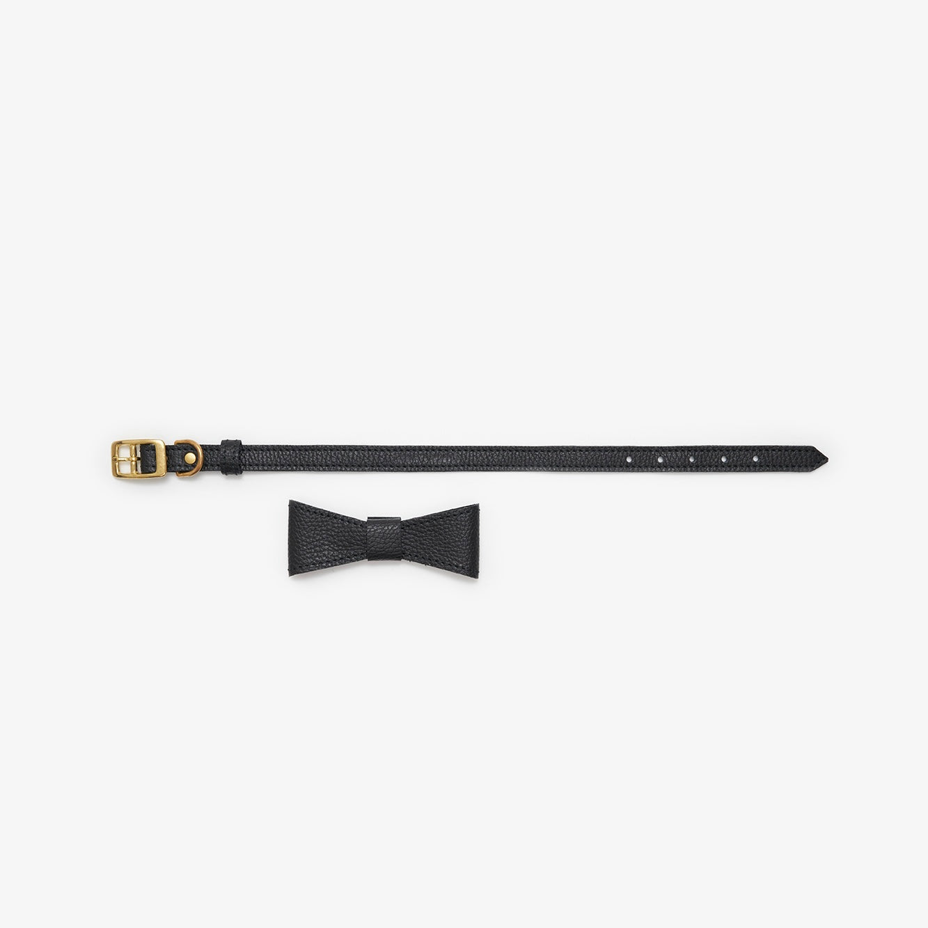 Leather bow for dog collar "Caviar" black, CHOUCHOÚ