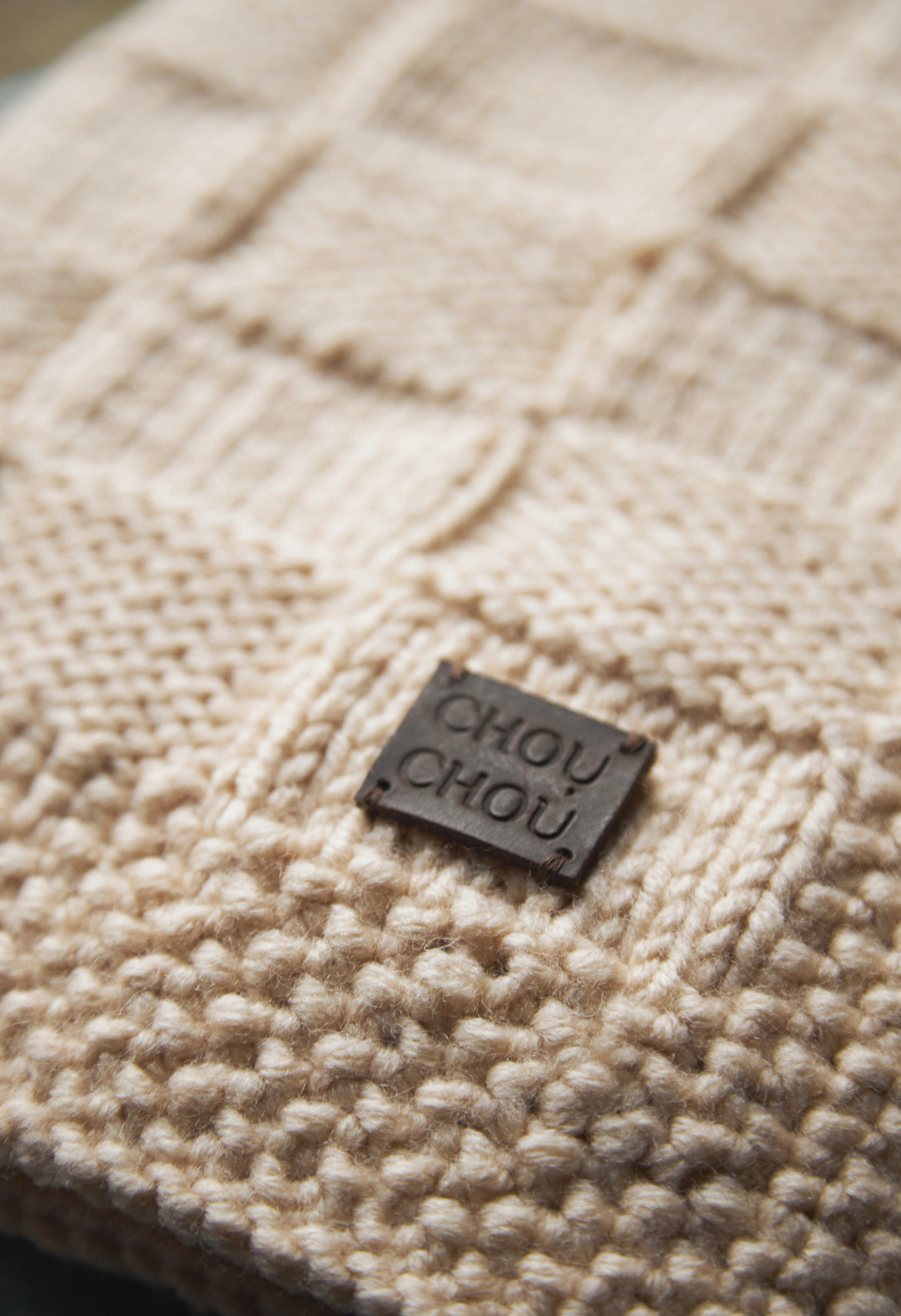 Dog blanket "Chess" beige S, CHOUCHOÚ