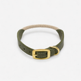 Bild in Galerie-Betrachter laden, Leather & Rope Dog Collar – Terra Collection, Olive | CHOUCHOÚ®
