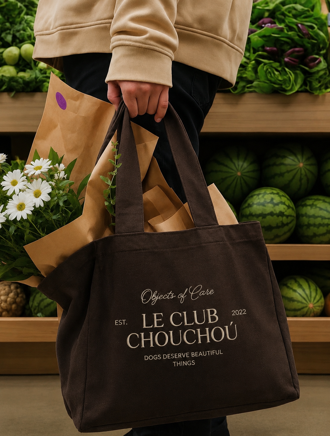 “Le Club Chouchoú” Canvas Tote Bag