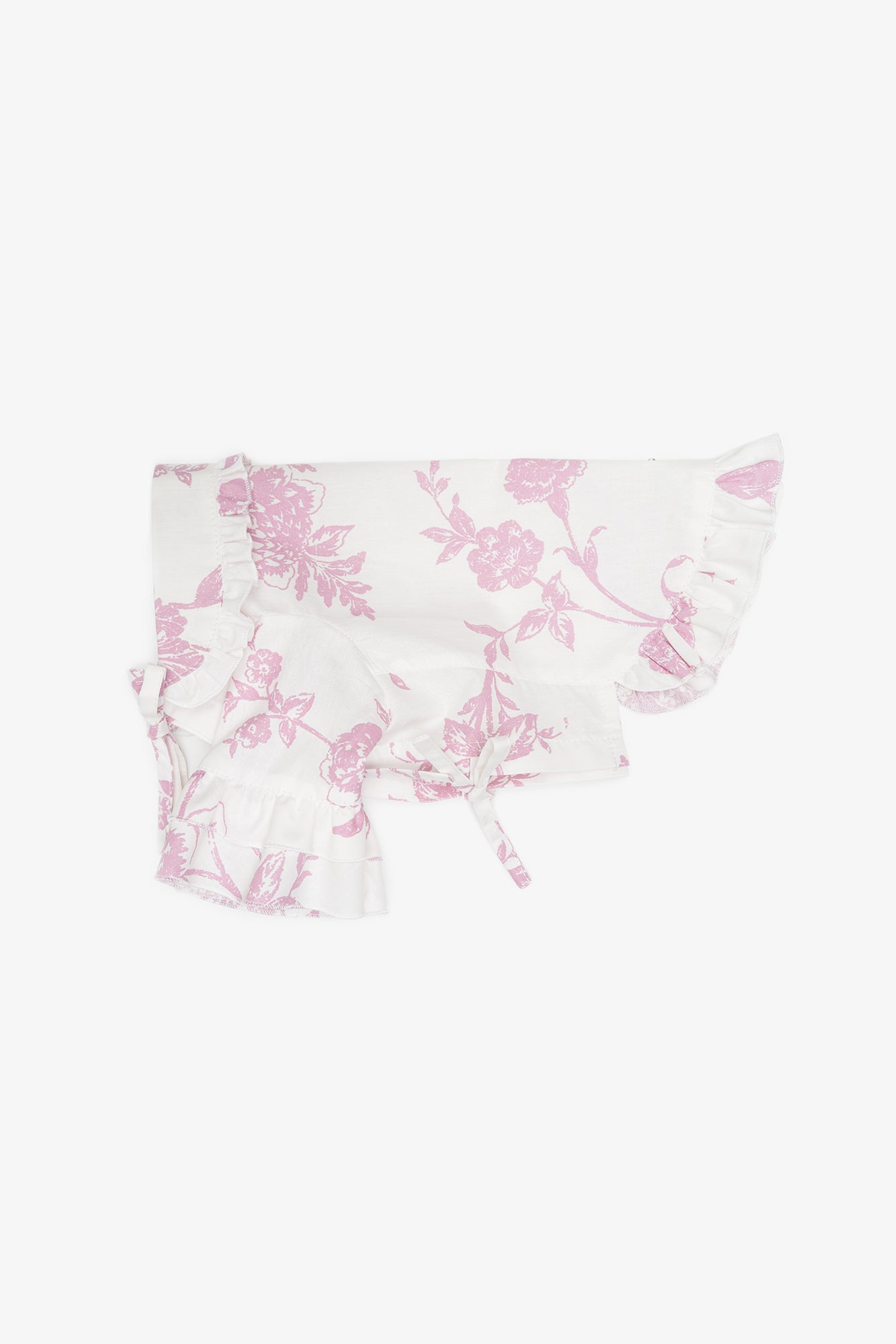 Beige pajama shirt for dogs with pipping & ruffles, CHOUCHOÚ®