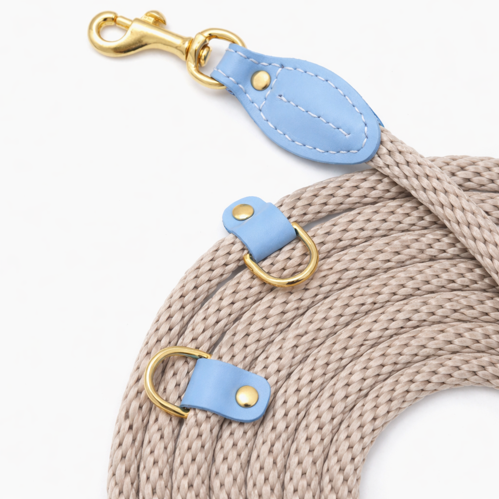 Hands-Free Leather Dog Leash 3-in-1 – Black & Beige Rope | CHOUCHOÚ®
