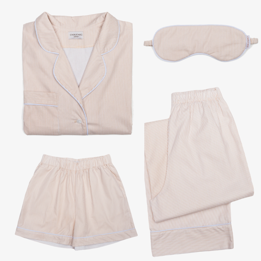 Women's pajama suit with piping/ruffles, CHOUCHOÚ®
