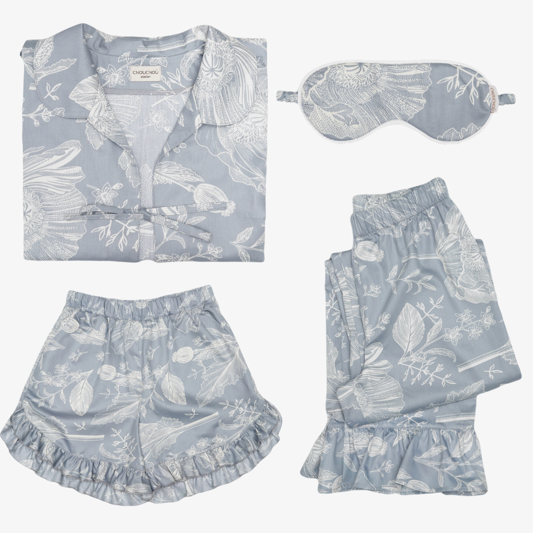Women's pajama suit with piping/ruffles, CHOUCHOÚ®