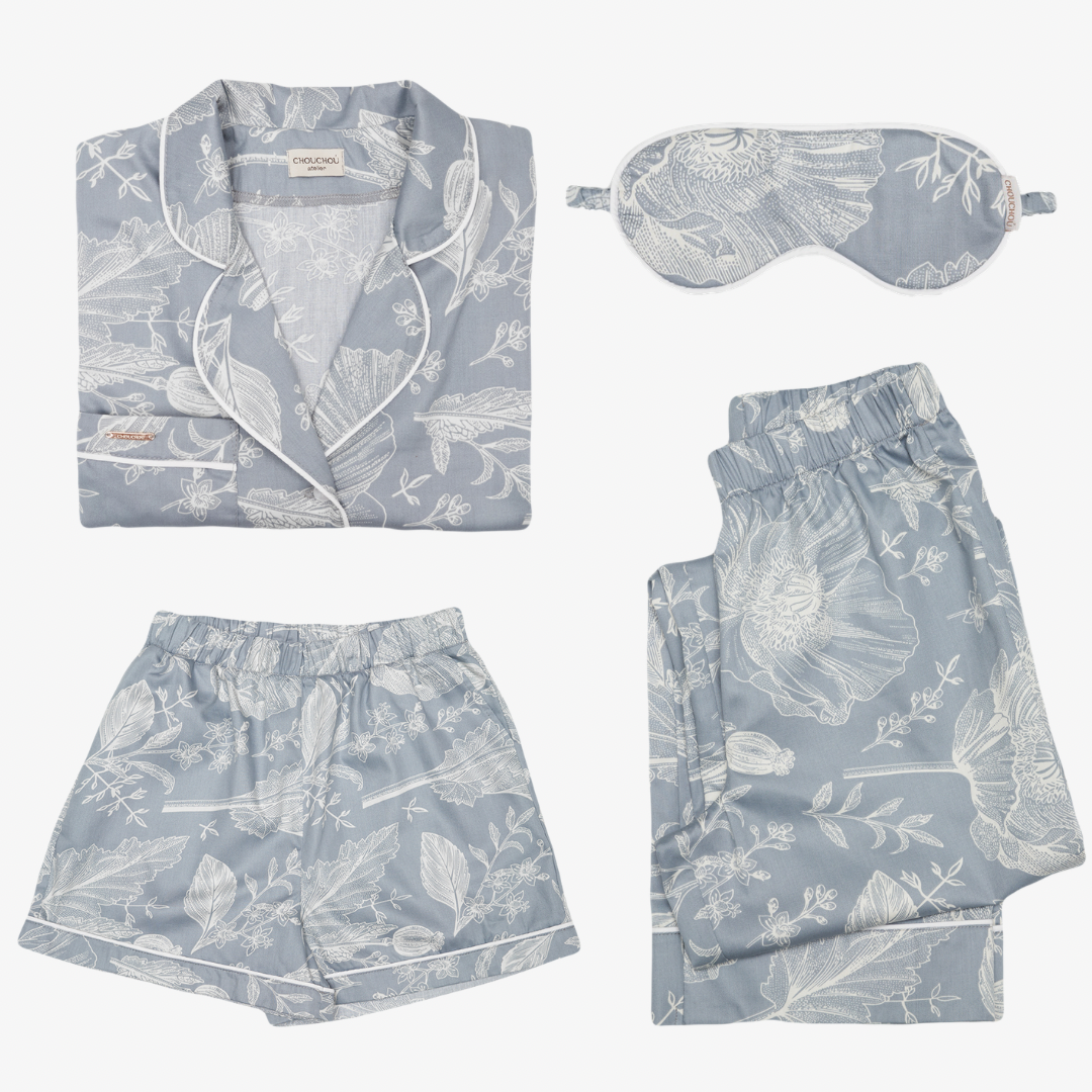 Women's pajama suit with piping/ruffles, CHOUCHOÚ®