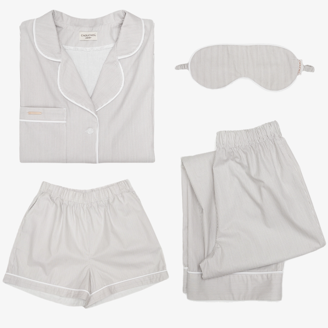 Women's pajama suit with piping/ruffles, CHOUCHOÚ®