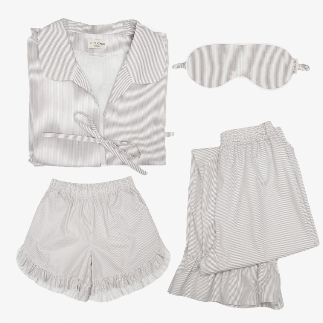 Women's pajama suit with piping/ruffles, CHOUCHOÚ®