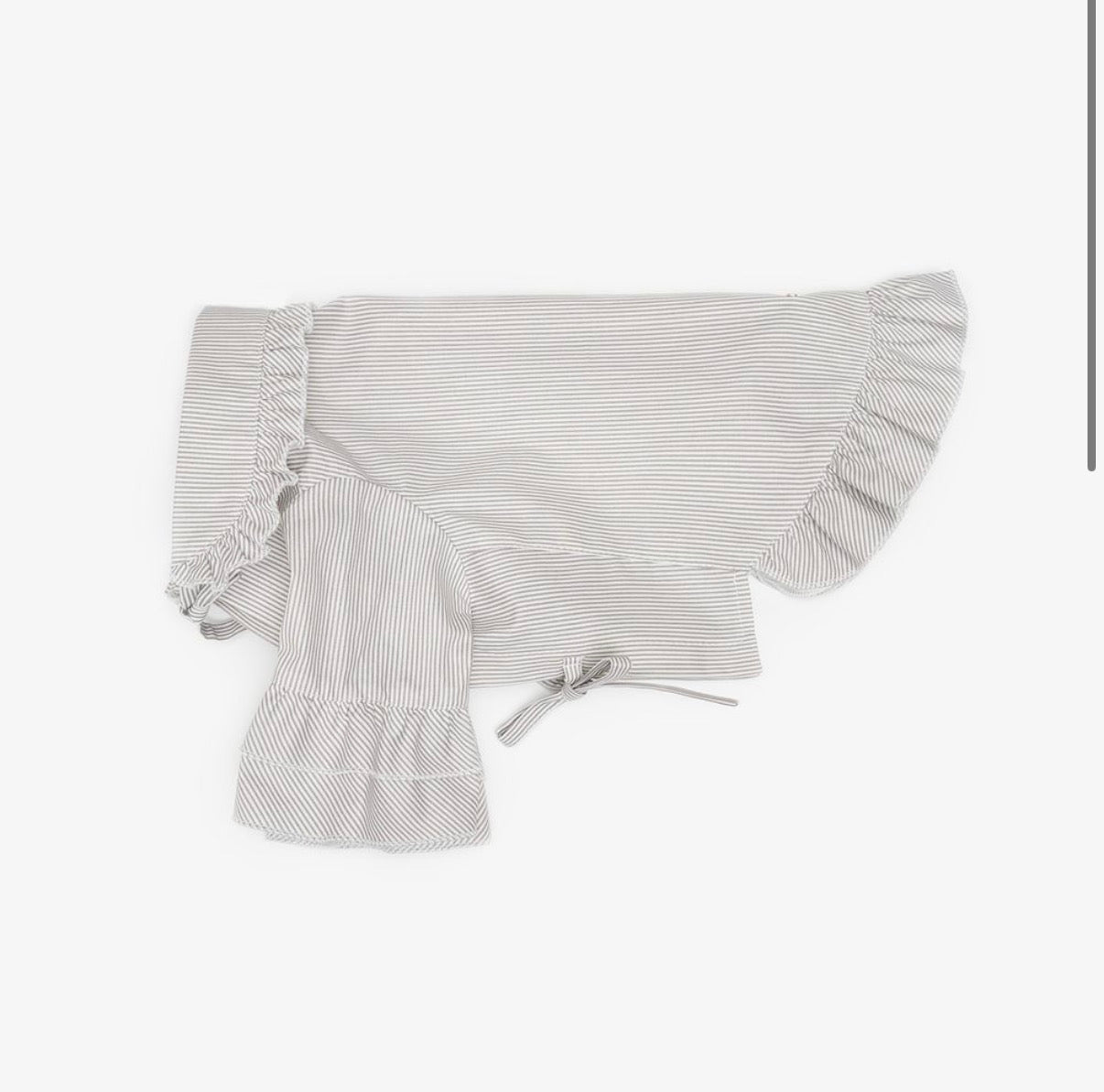 Beige pajama shirt for dogs with pipping & ruffles, CHOUCHOÚ®