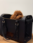 Load image into Gallery viewer, Airline-Approved Leather Dog Carrier (Up to 13 lbs), Luxury Black Travel Bag | CHOUCHOÚ®
