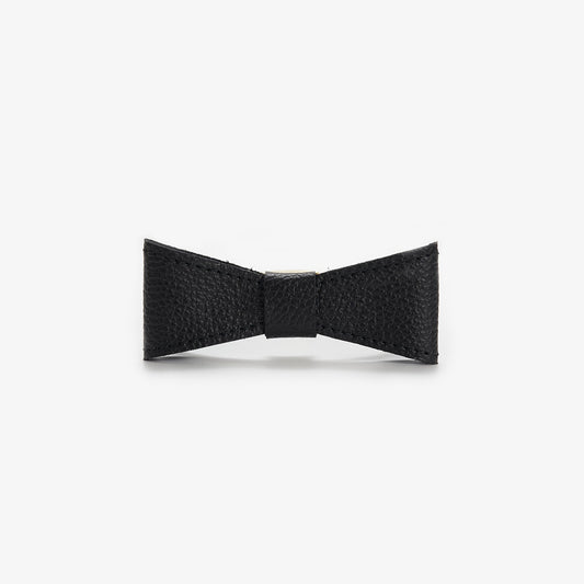 Leather bow for dog collar "Caviar" black, CHOUCHOÚ
