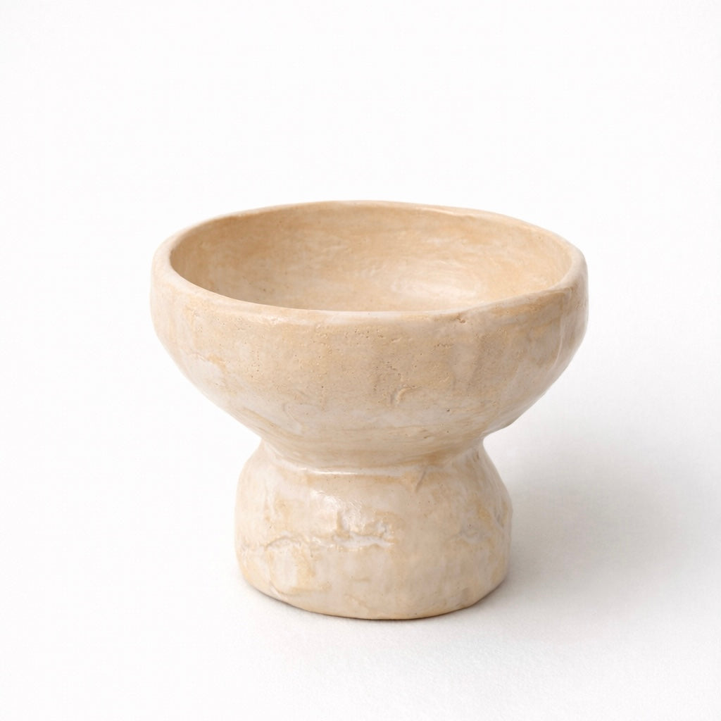 Ceramic Dog Bowl, Handmade — Beige Minimal Design | CHOUCHOÚ®