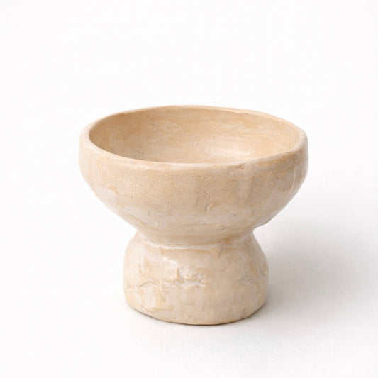 Ceramic Dog Bowl, Handmade — Beige Minimal Design | CHOUCHOÚ®