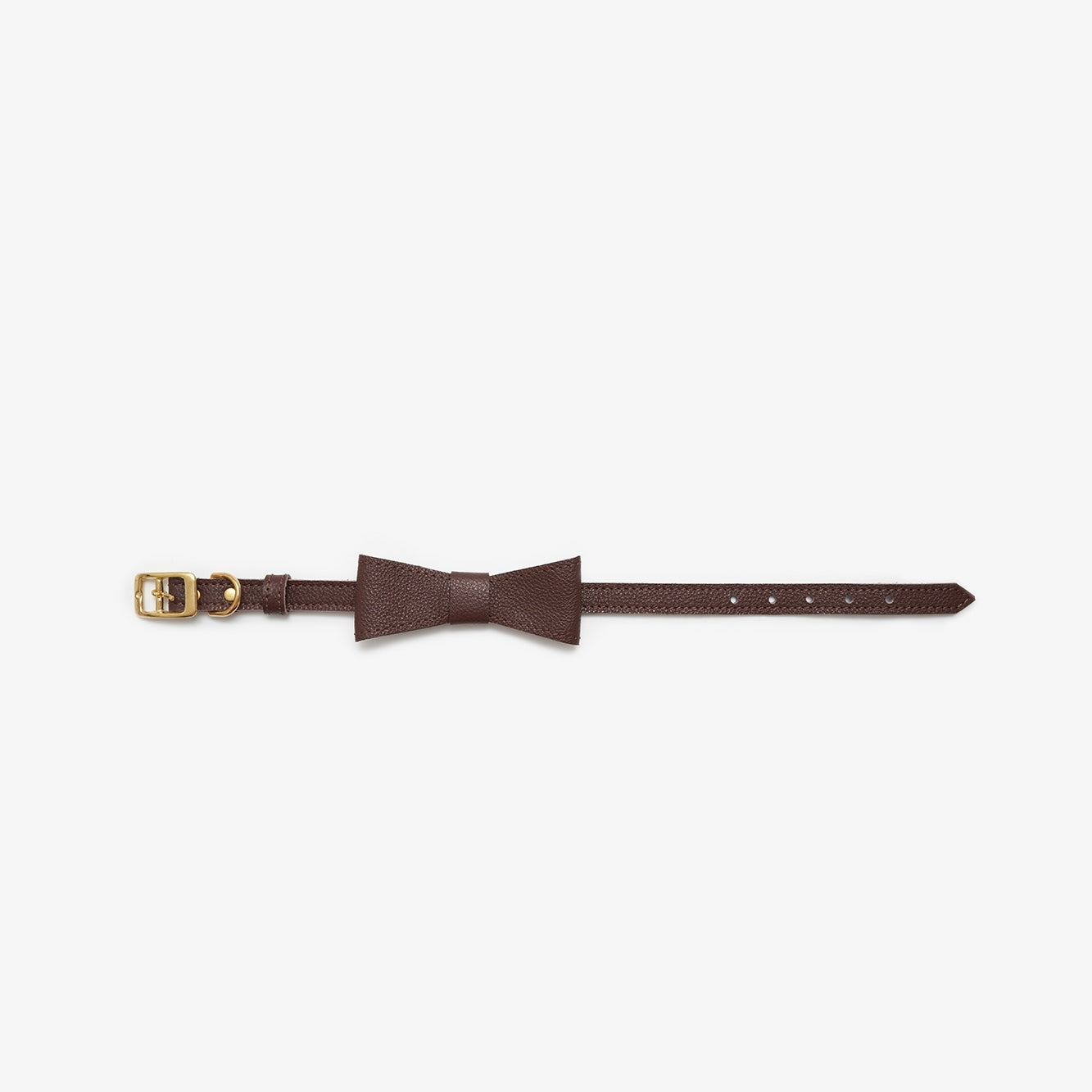 Leather dog collar "Caviar" XXS black with bow, CHOUCHOÚ