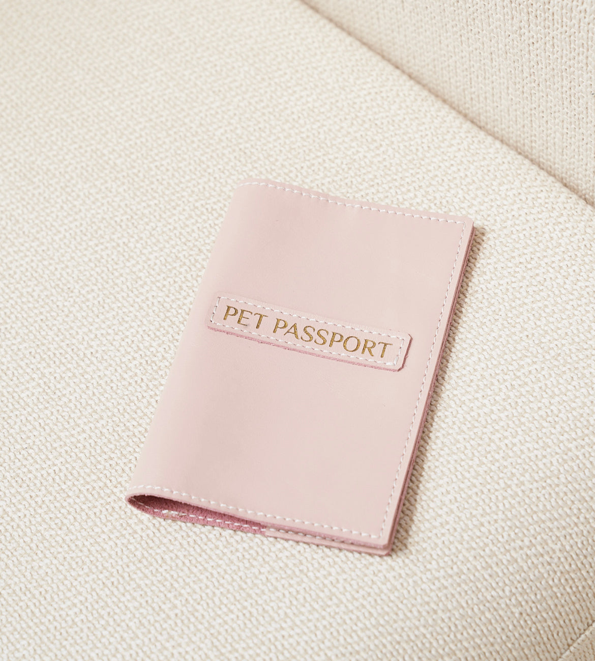 Leather cover for international veterinary passport for dogs, pink, CHOUCHOÚ