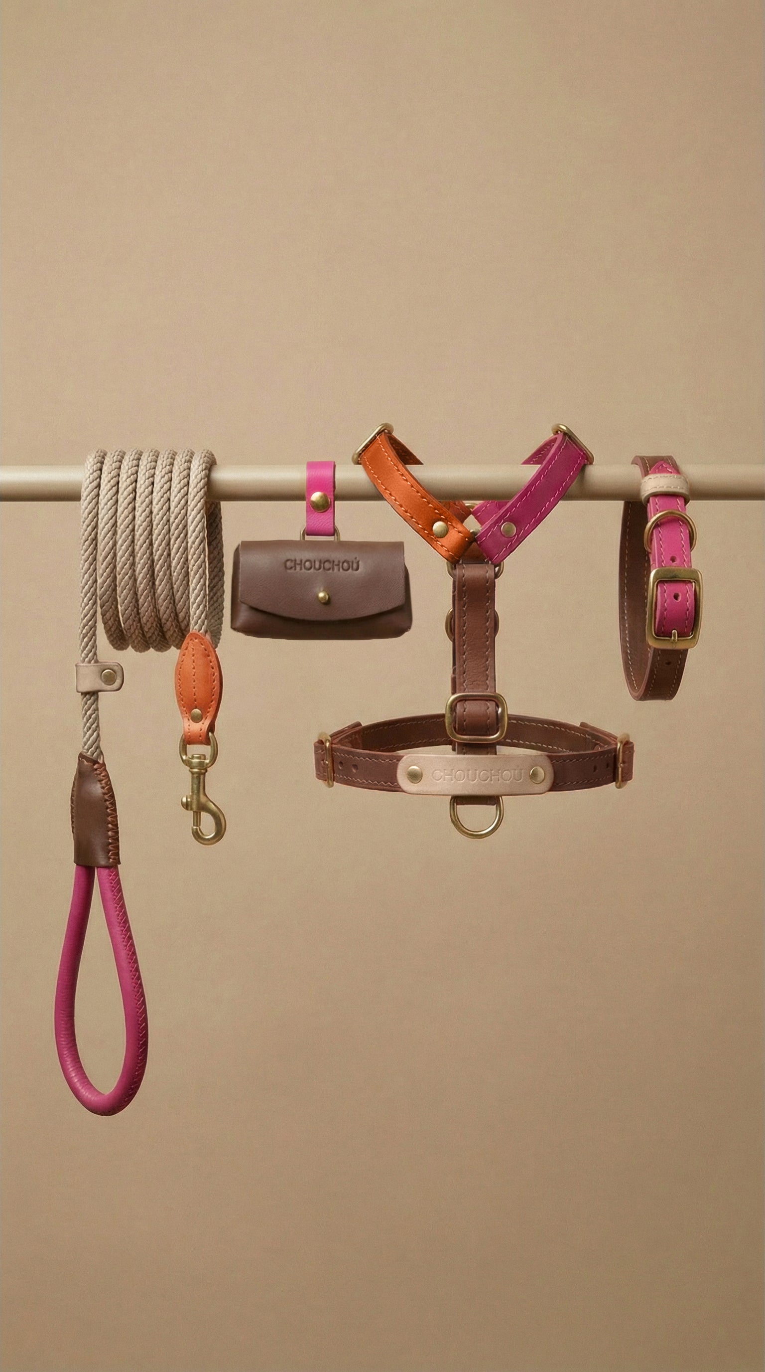 Leather Dog Harness – Chromatique Collection, Blush Pink | CHOUCHOÚ®