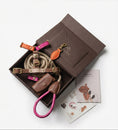Carica l'immagine nel visualizzatore della galleria, Chromatique Leather Dog Walking Set — Harness, Leash & Poop Bag Holder, Brown | CHOUCHOÚ®
