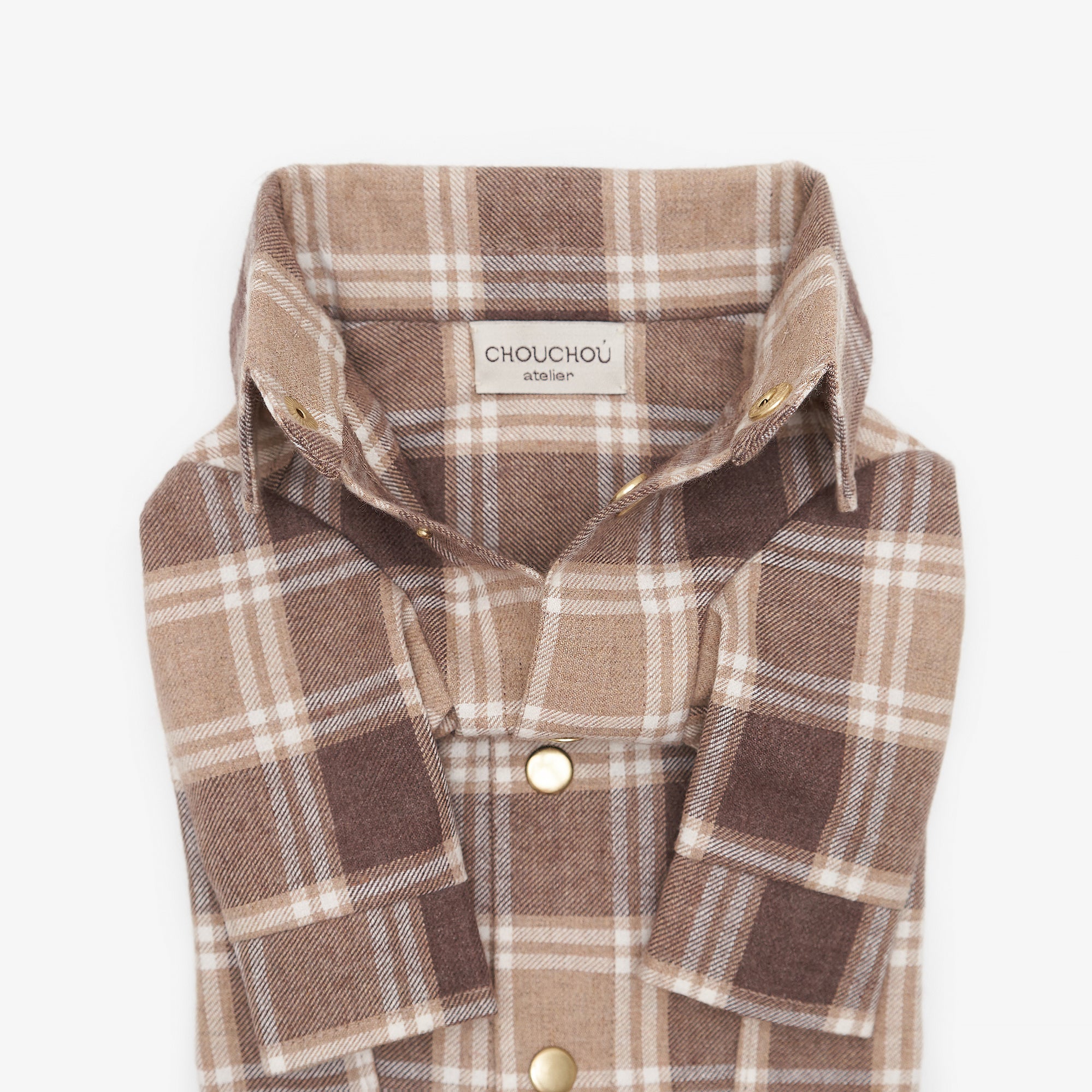 Checkered shirt for dogs light gray XXS, CHOUCHOÚ