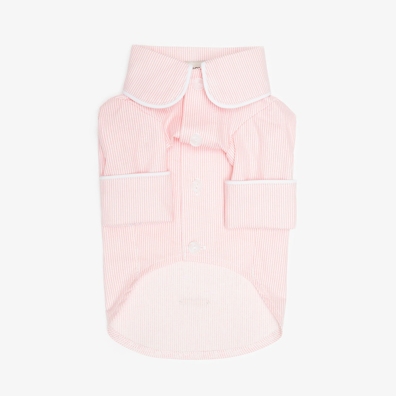 Beige pajama shirt for dogs with pipping & ruffles, CHOUCHOÚ®