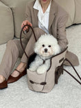 Carica l'immagine nel visualizzatore della galleria, Leather Dog Carrier Bag — Classy Collection, Timeless Design, Brown | CHOUCHOÚ®

